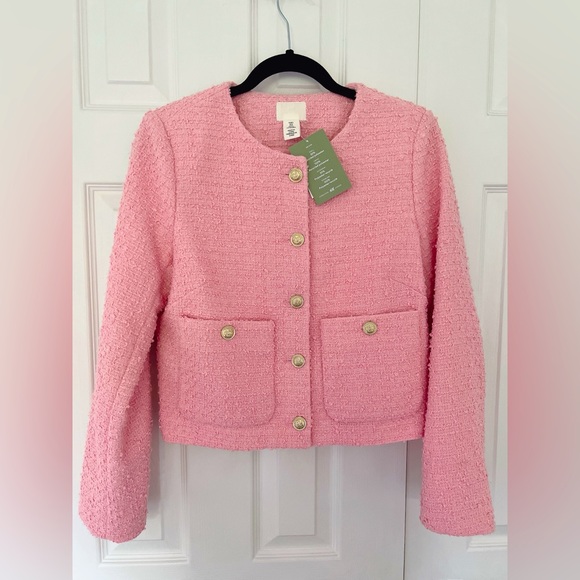 H&M pink tweed jacket - Picture 1 of 3
